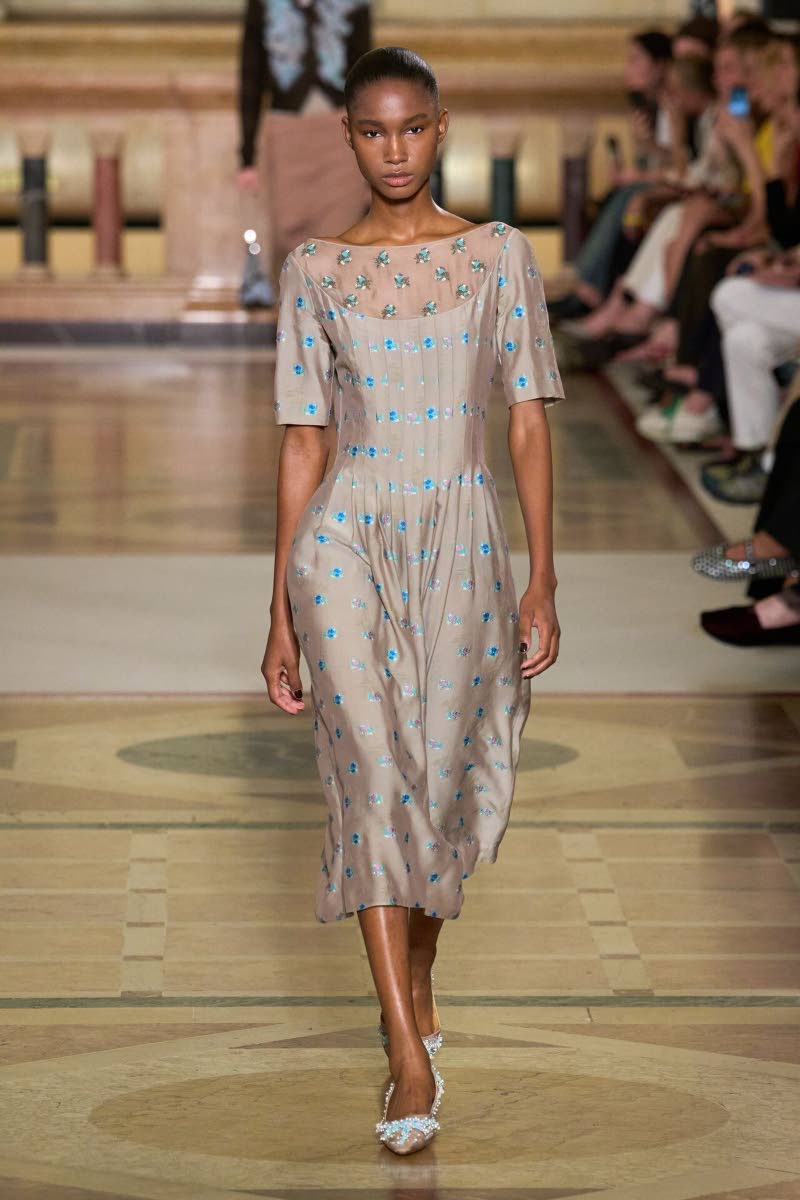 Womenswear designer Tory Burch’s latest collection at One Hanson Place in Brooklyn featured Dru Campbell.