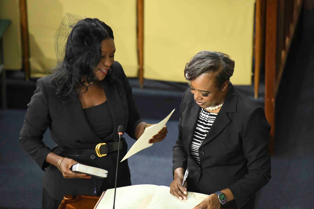 Zulieka Jess, member of parliament for St Elizabeth North Eastern, taking the oath of office on September 18 in Gordon House.