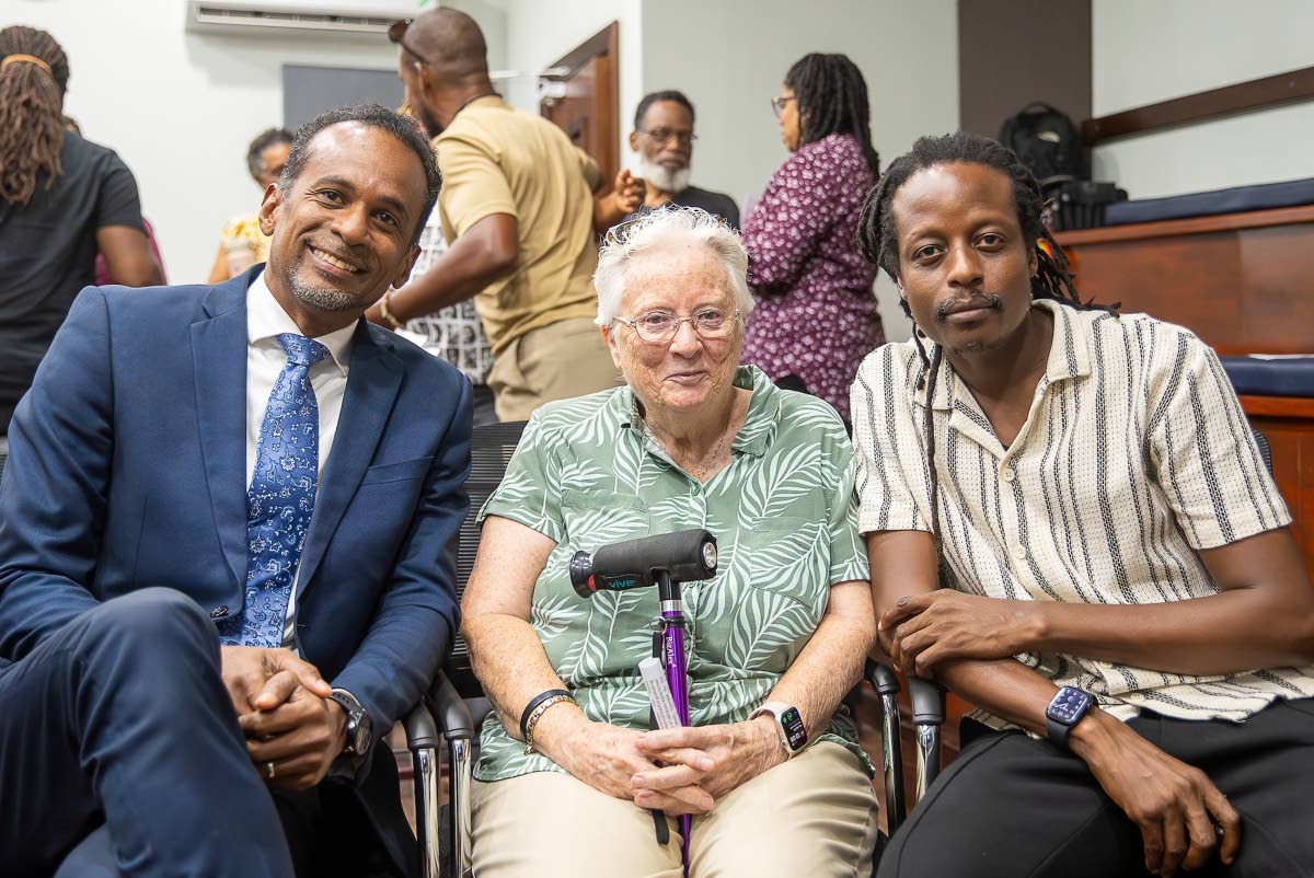 From left: Dr Carey Wallace, executive director of the Tourism Enhancement Fund, and retired Sister Susan Frazer, RSM, joined director Garreth M. Daley at the private screening of the documentary ‘Journey’.