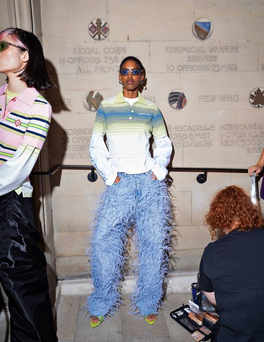 Photographed backstage, Spanish Town resident beauty Jessie Craig was called upon by French-Moroccan fashion designer Charaf Tajer to be among the global model cast for his latest Casablanca collection.