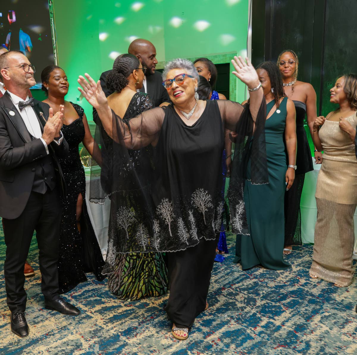 J. Wray & Nephew Icon Awardee and the world’s first female master blender, Dr Joy Spence, taking a moment to celebrate on the dance floor.