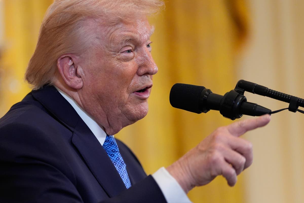 President Donald Trump speaks during a Hanukkah reception in the East Room of the White House, Tuesday, December 16, 2025, in Washington USA (AP Photo)