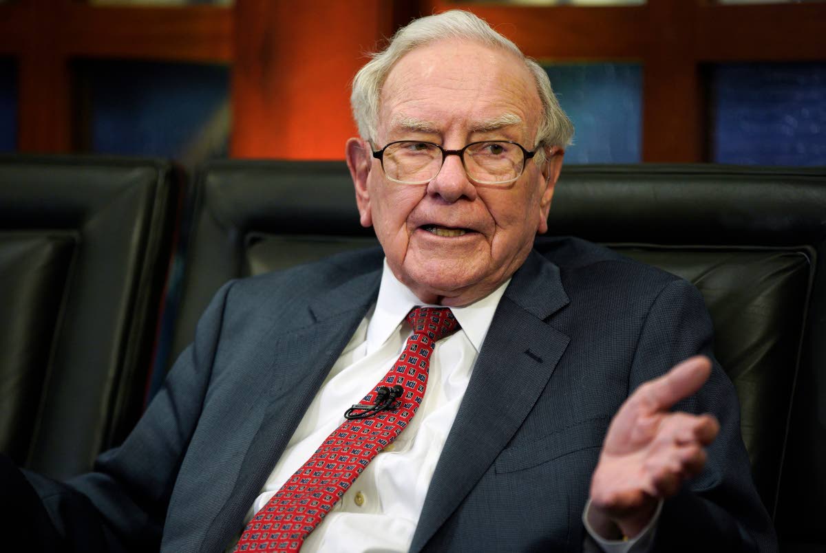 Berkshire Hathaway Chairman and former CEO Warren Buffett speaks during an interview with Liz Claman on Fox Business Network’s “Countdown to the Closing Bell,” May 7, 2018, in Omaha, Neb.AP