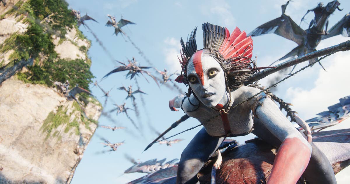 This image released by 20th Century Studios shows Varang, performed by Oona Chaplin, in a scene from ‘Avatar: Fire and Ash’.