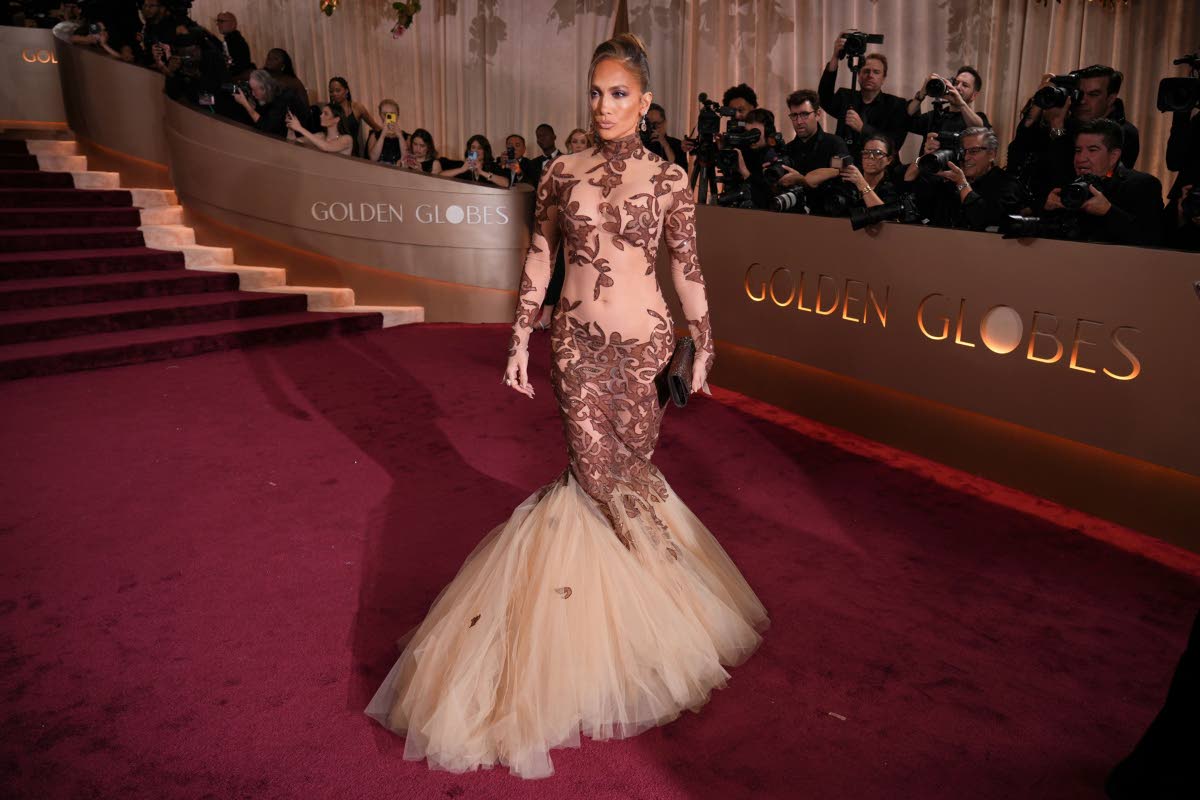 Left: Jennifer Lopez dons vintage Jean-Louis Scherrer with Sabyasachi jewels, turning sheer elegance into a statement.