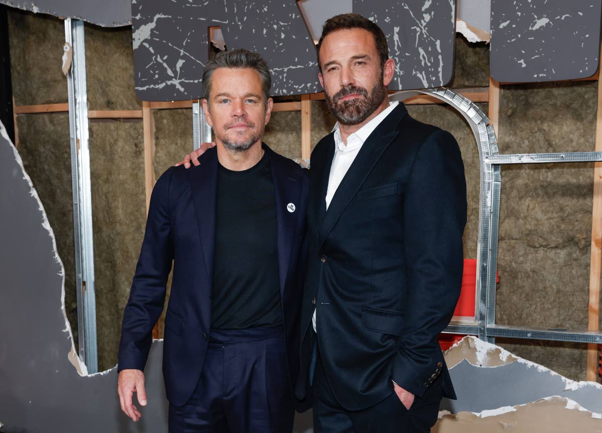 Matt Damon (left) and Ben Affleck attend the world premiere of ‘The Rip’ at Alice Tully Hall on Tuesday in New York.