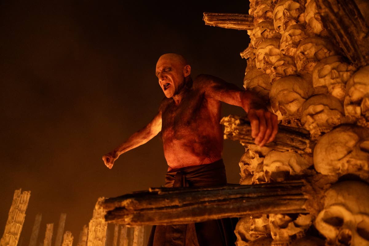 This image released by Sony Pictures shows Ralph Fiennes in a scene from ‘28 Years Later: The Bone Temple’. 
