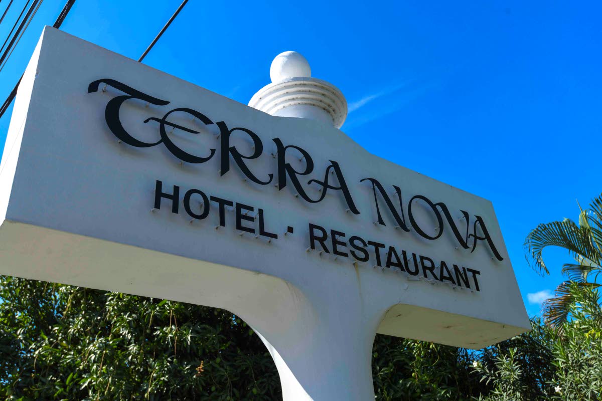 The Terra Nova All-Suite Hotel sign in St Andrew on January 29, 2026. (Antoine Lodge)