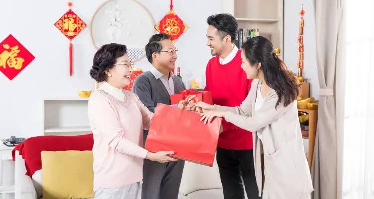 Chinese new year gifts are always in red.