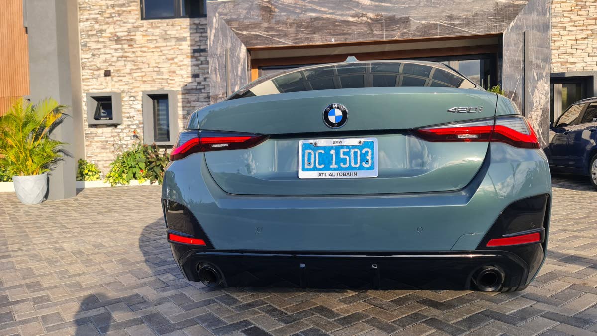 The rear view highlights the wide track and the sophisticated new tail light graphics, which utilise intricate internal filaments to create a high-tech signature after dark.