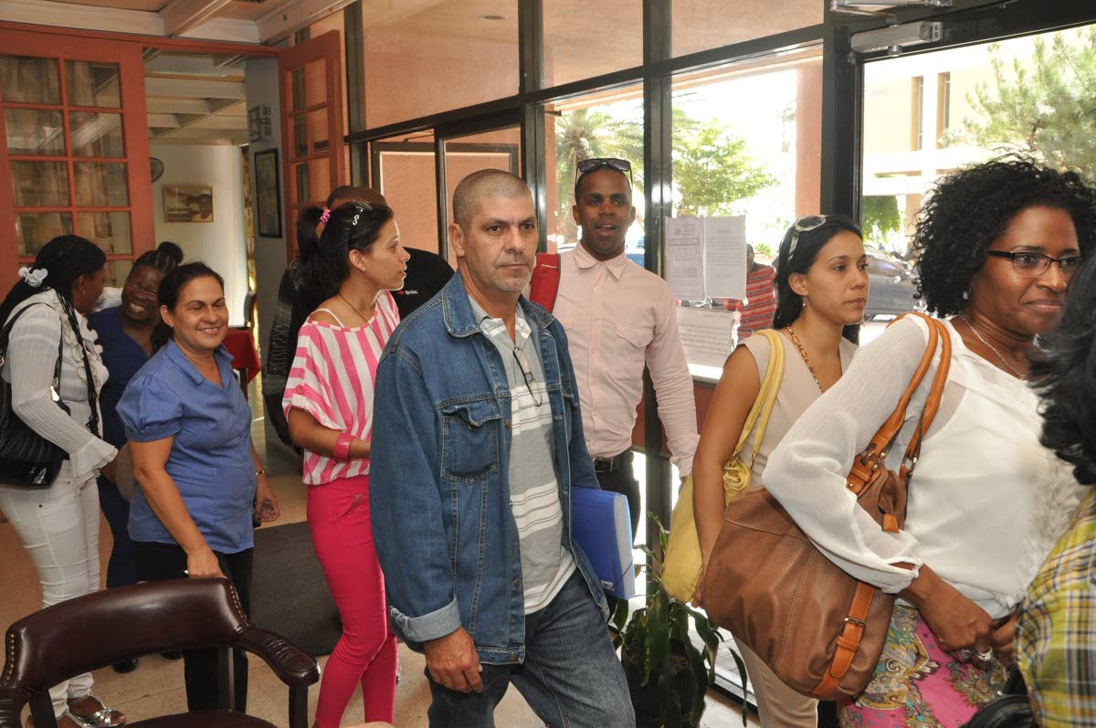 This 2014 photo shows Cuban doctors and nurses at the Ministry of Health offices.