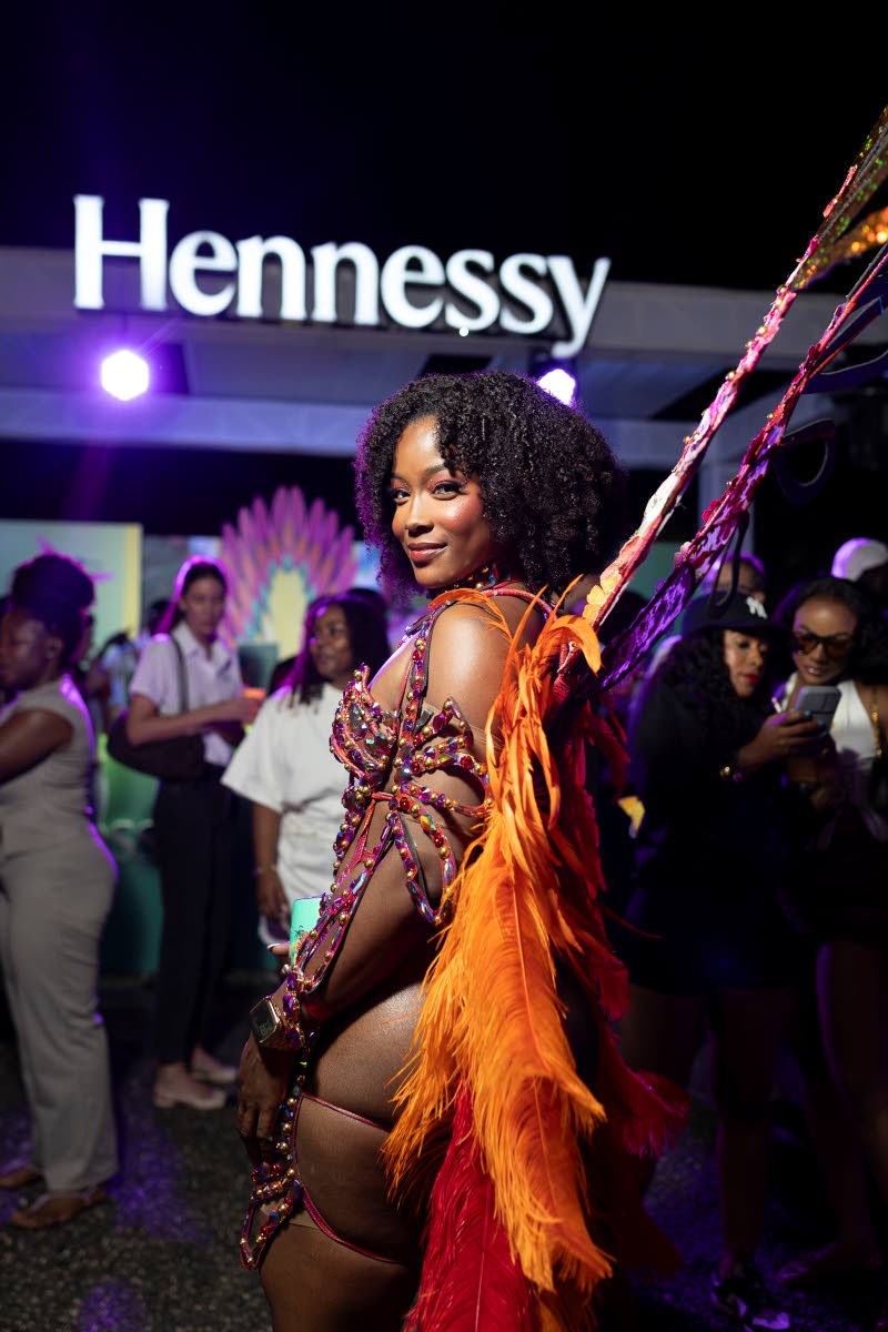 Yard Mas model Amina McKenzie stuns in Ebony, which pays homage to the world of Jamaica-born visual artist and educator Ebony G. Patterson. 