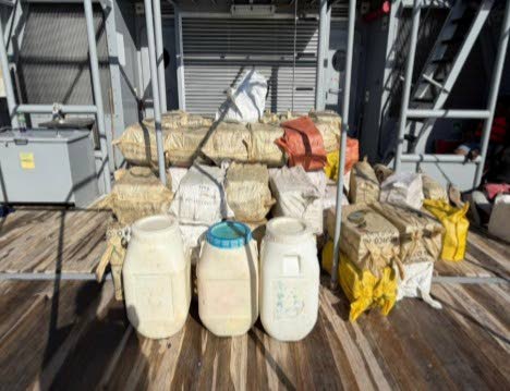 Cocaine seized by the JDF Coast Guard offshore Treasure Beach, St Elizabeth on March 21, 2026.