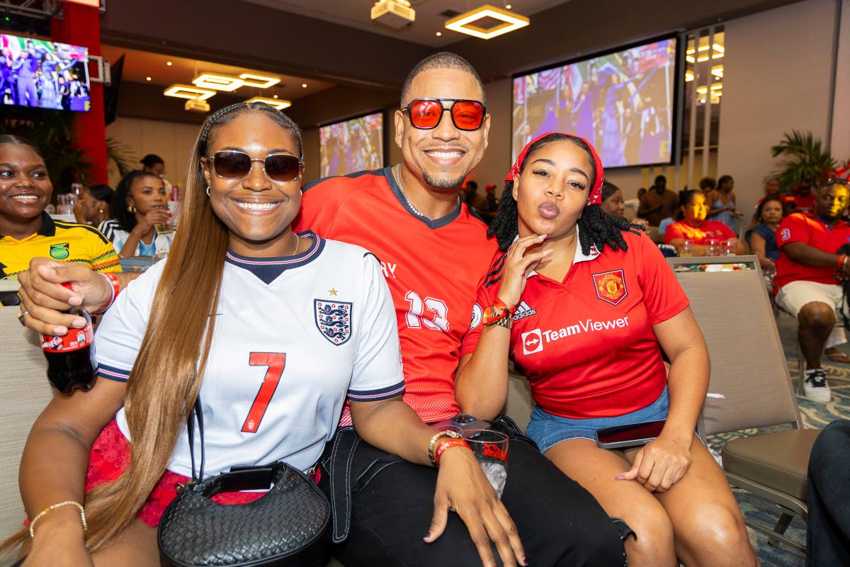 Watch parties are better with company, just ask (from left) Jelaine Phoenix, Rohan Perry, and Geahnnie Watt.
