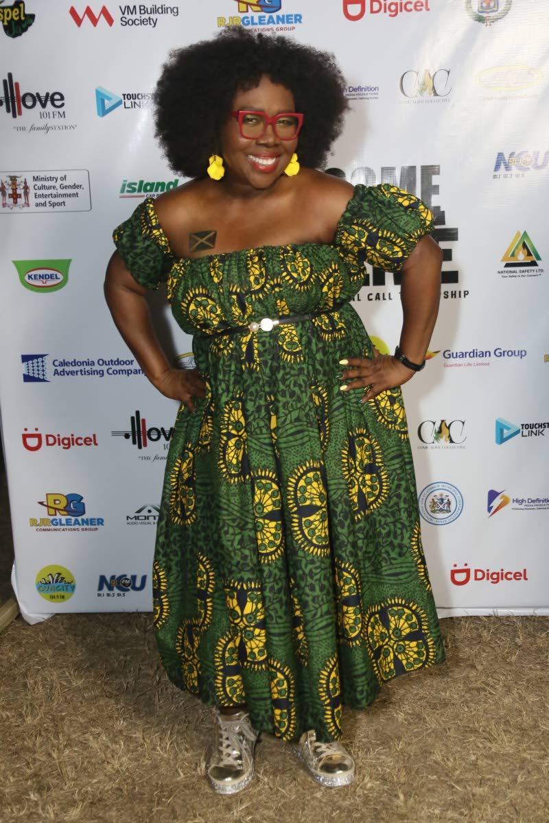 Host Nadine Blair’s Ankara-print dress in the colours of Jamaica’s national flag is the perfect fit for Emancipation Day.