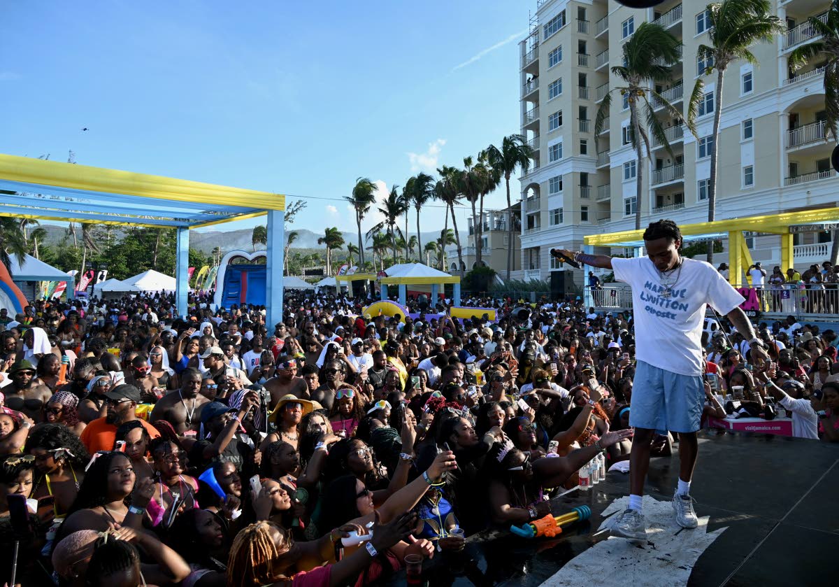 Dancehall artiste Armanii energises patrons during his live performance at Dream Weekend Wet n’ Wild at The Palms, Rose Hall, Montego Bay, on Sunday.