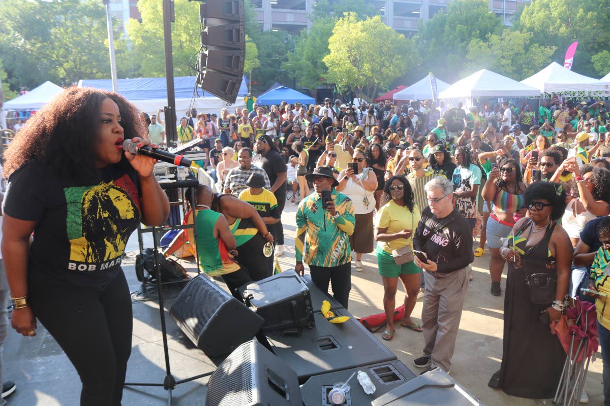 Grammy-nominated Jamaican artiste Etana delivers a captivating performance for the enthusiastic crowd at JAMAICA Fest at Veterans Plaza in Silver Spring, Maryland, on Sunday, August 9. 