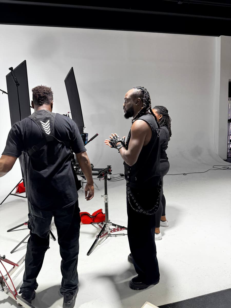 Gayle on set prepping for an interview for his documentary. 