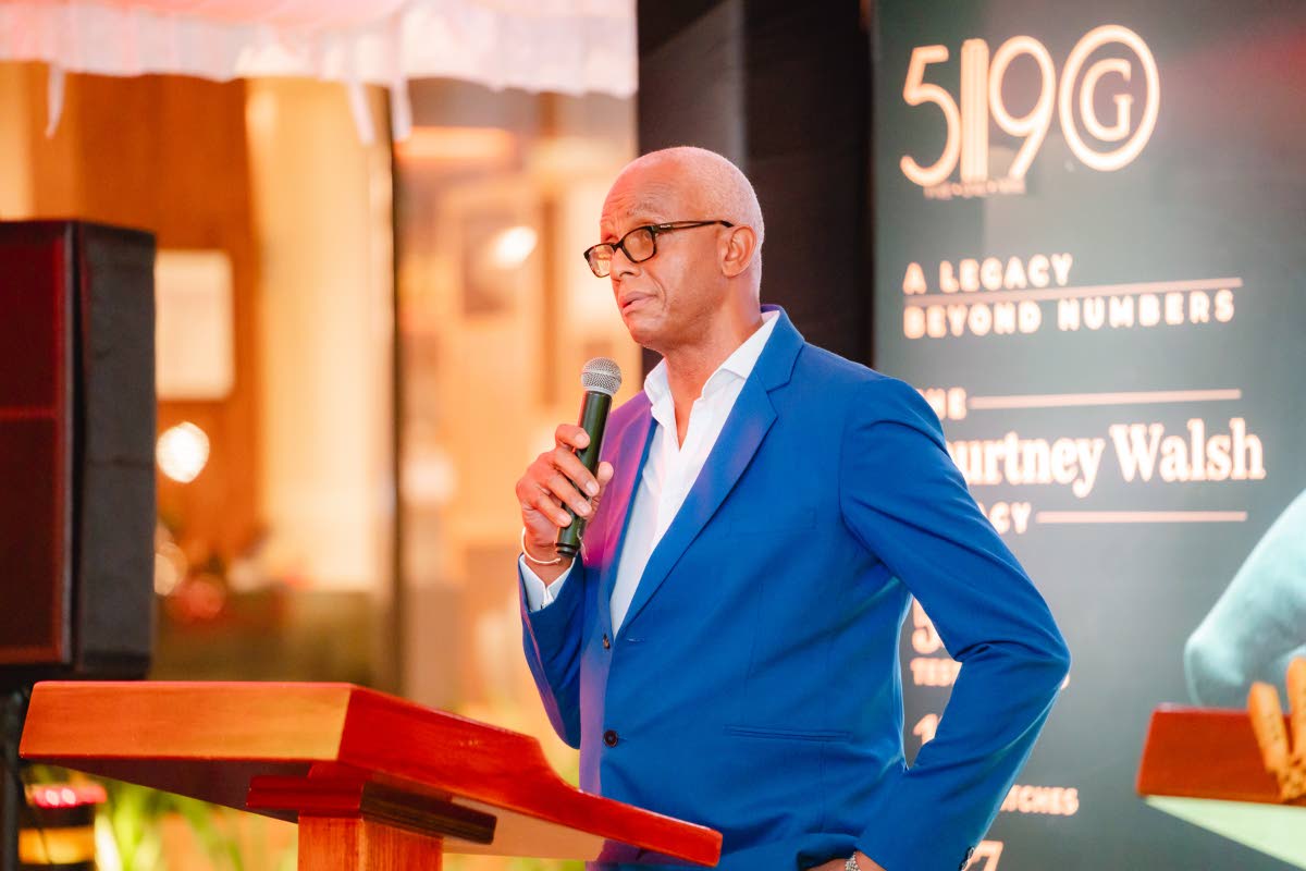 Sir Courtney Walsh delivers remarks at The Opening Innings, 519G’s official commissioning ceremony in May 2026.