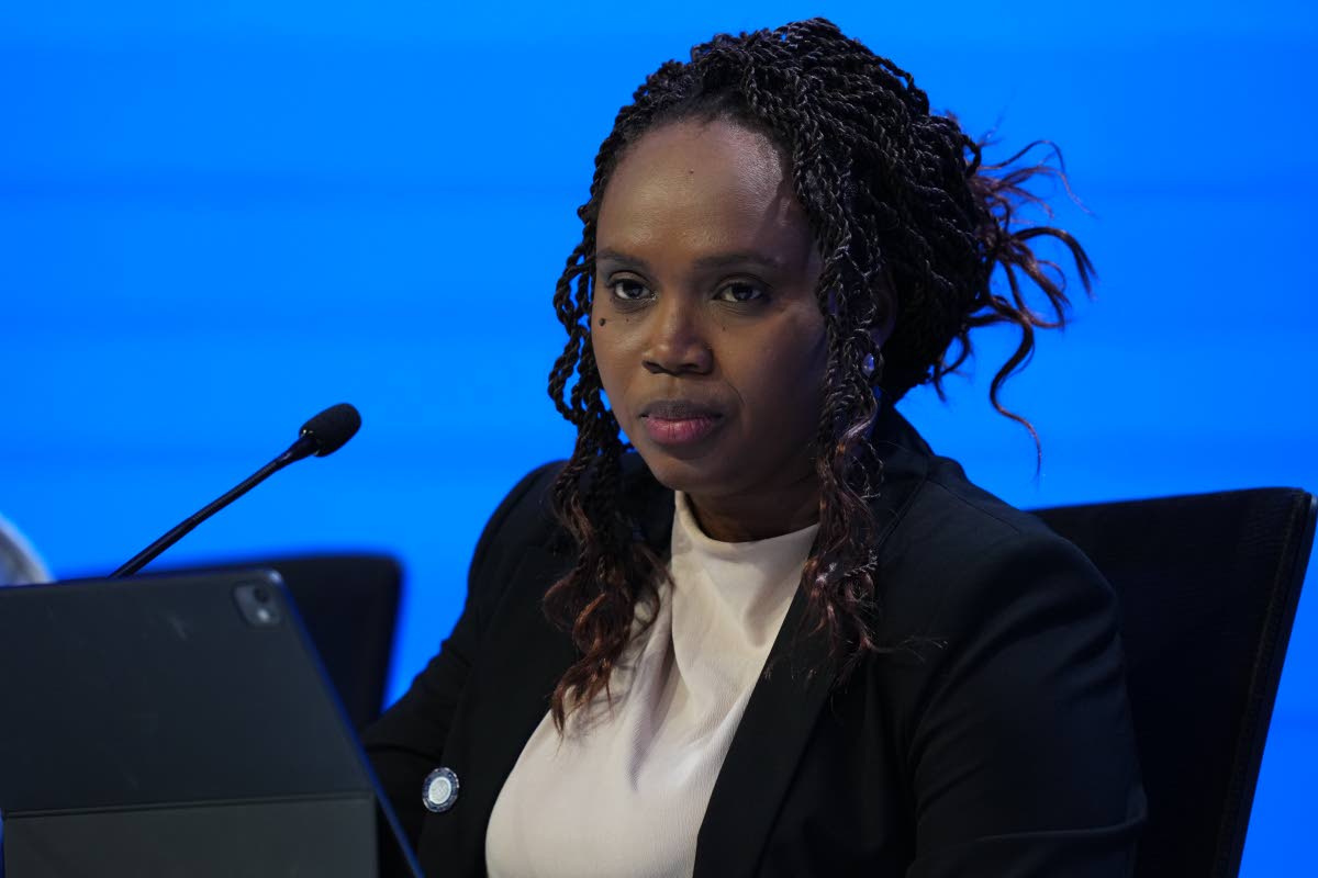 Guinea Finance Minister Mariama Sylla speaks at the African Finance Ministers’ news conference during the annual meetings of the International Monetary Fund and the World Bank Group in Bangkok, Thailand, on Thursday, October 15. AP 