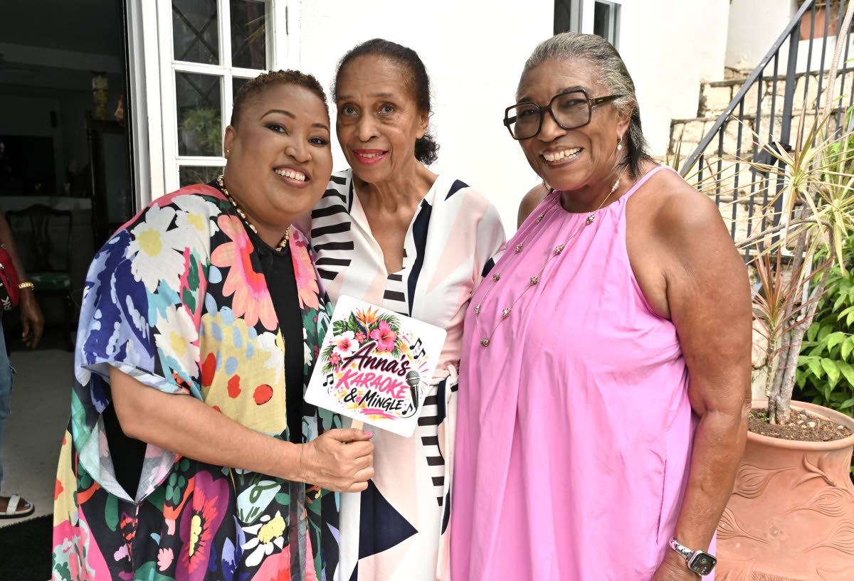 Two generations of love and strength. Anna-Maria Toby (left) shared a special moment with her mother, Rosalie Feurtado-Toby, and her aunt, Helen Chen, as family support took centre stage at her karaoke fundraiser.
