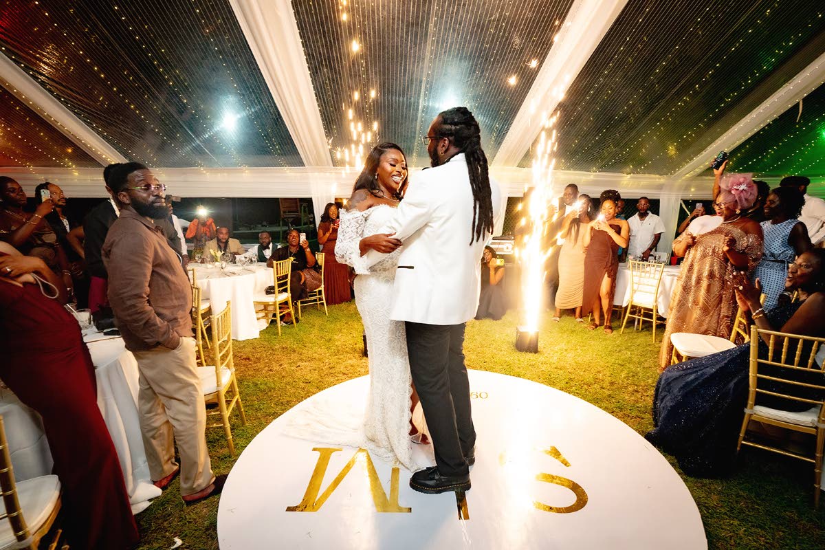 The newlyweds share their first dance to Chronixx’s ‘Genesis’.