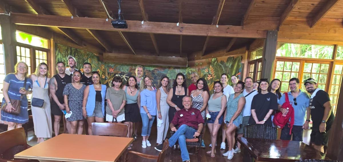 Some 26 Latin travel advisers pose for the camera with Intimate Resorts of Negril’s John Nalewicki during a trip visiting properties in the resort town.