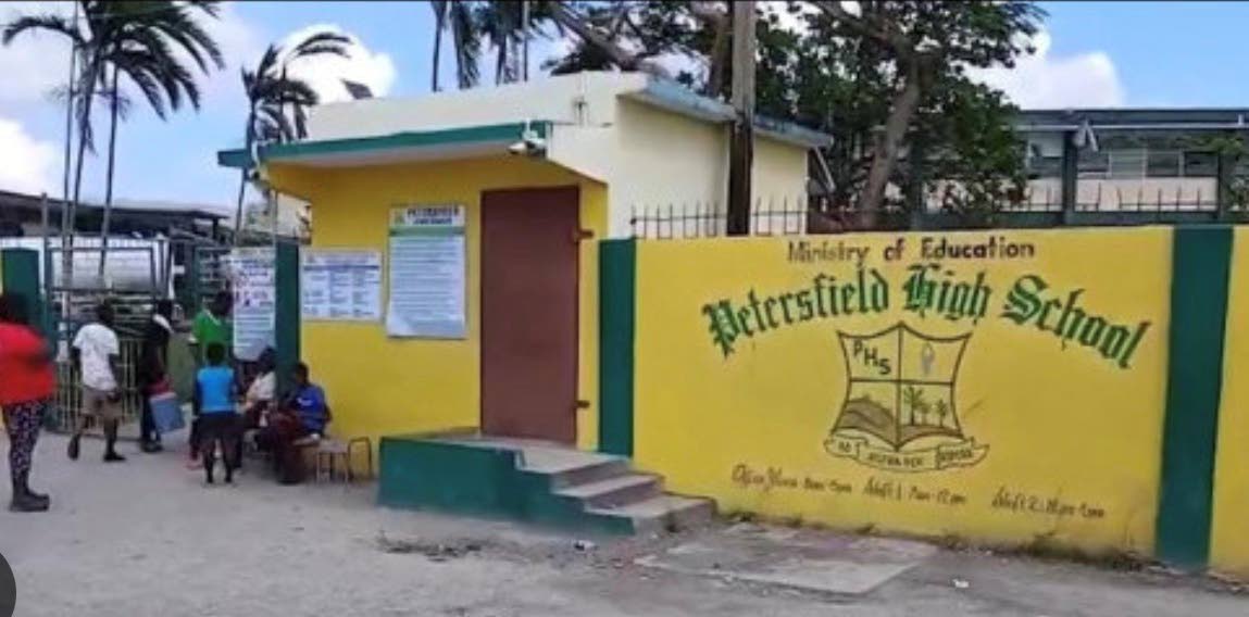 The entrance to Petersfield High School in Westmoreland.