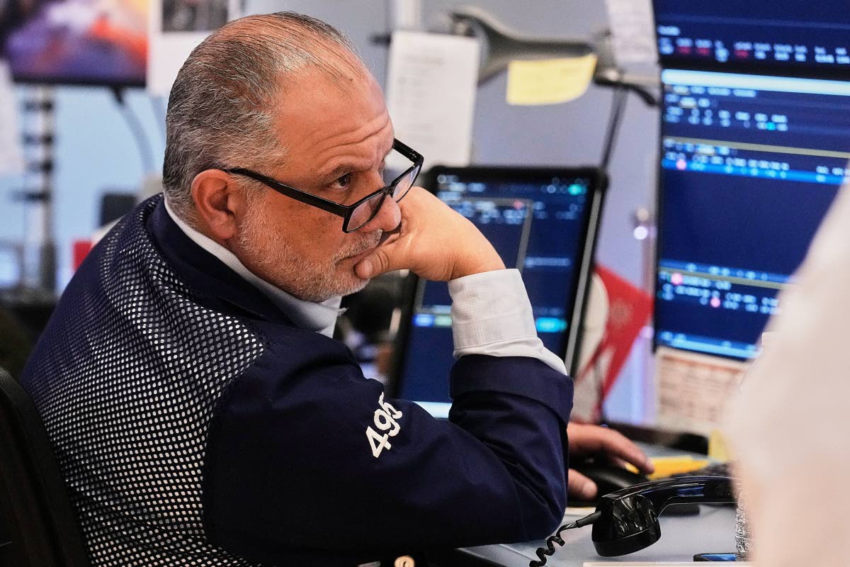 Trader Joel Lucchese on the floor of the New York Stock Exchange in January. AP 