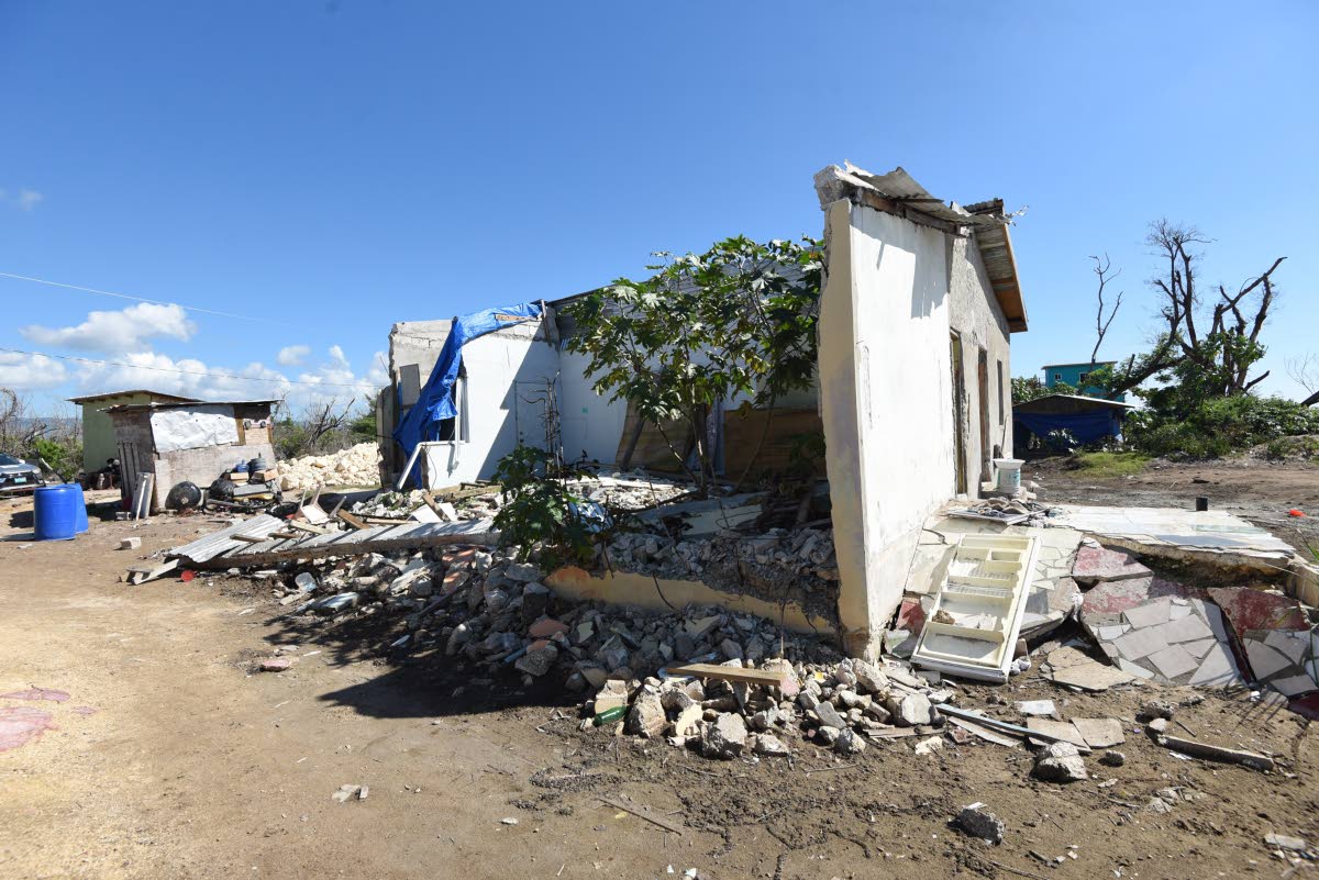 The structural remains of a house in Parottee, St. Elizabeth that was damaged during the passage of Hurricane Melissa last year.