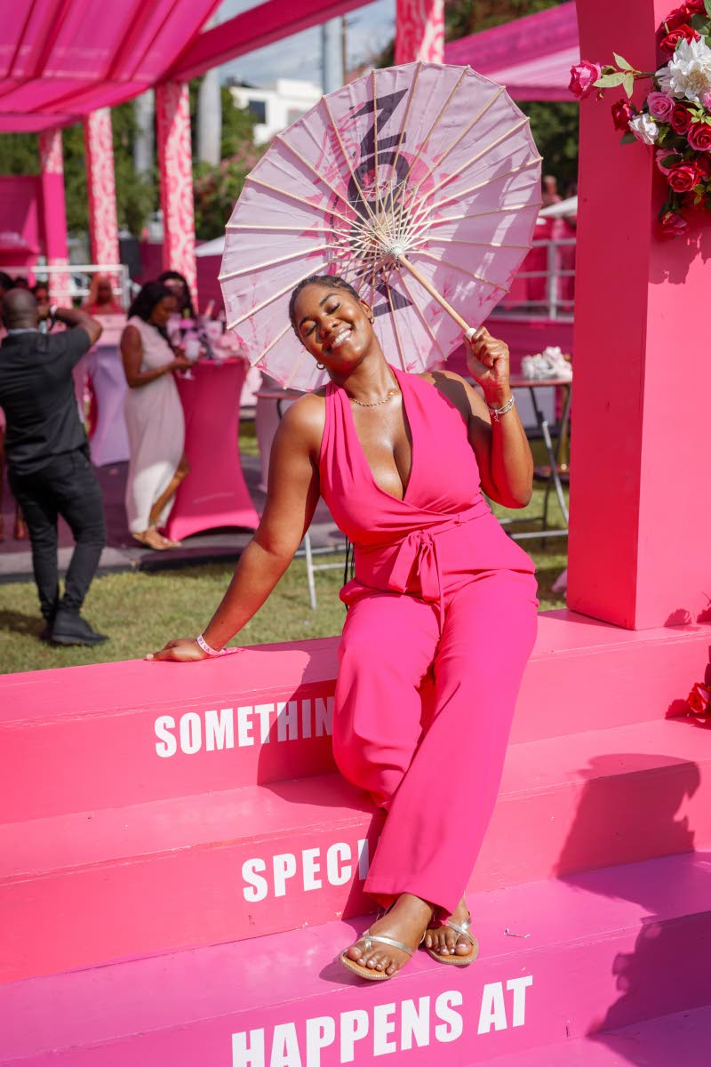 Jody-Ann Campbell sits pretty in pink.