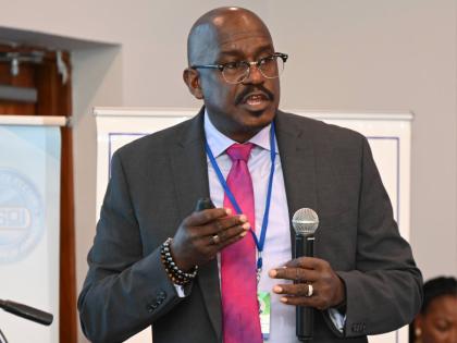 Dr Patrick Antoine, chief executive officer and technical director, Caribbean Private Sector Organization (CPSO), addresses the audience during a joint CPSO and Private Sector Organisation of Jamaica Business Breakfast Forum in St James last July. 