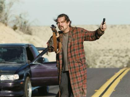 Leonardo DiCaprio in a scene from ‘One Battle After Another’. 