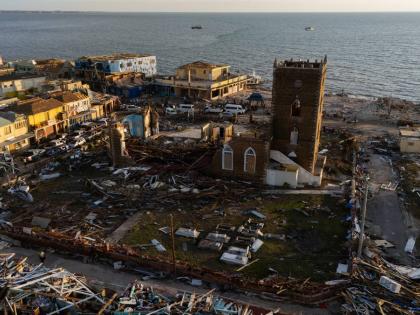 This aerial photo shows St. John Anglican Parish Church in Black River, St Elizabeth, razed by Hurricane Melissa.