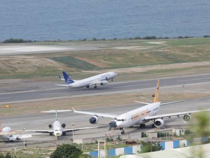 AP 
A COPA Airlines plane takes off at Simon Bolivar International Airport in Maiquetia, Venezuela, days after the government revoked operating rights for international airlines that suspended flights following a warning from the US Federal Aviation Admini