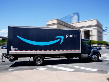 An Amazon truck seen on the streets of Philadelphia.