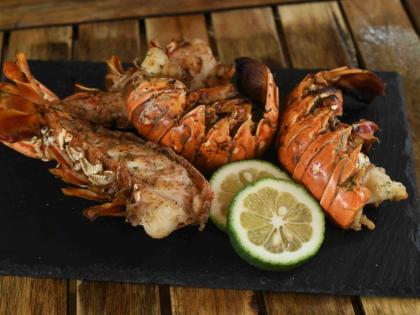 Grilled lobster.