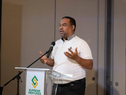 Gladstone Taylor/MULTIMEDIA PHOTO EDITOR
Gary Peart, executive chairman, Supreme Ventures Limited, speaking at the SVL annual general meeting held at the AC Marriott Hotel in St Andrew in 2023.