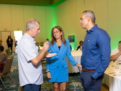 From left: Simon Browne, director, YS Falls; Martine Fontaine, senior executive director, Fraser, Fontaine & Kong (FFK); and Gerard Fontaine, president, FFK, during the FFK Parametric Insurance Seminar in Kingston.