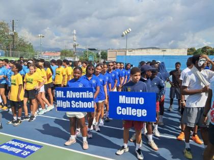 Schools and clubs line up for a previous Best of the Best tennis tournament. 