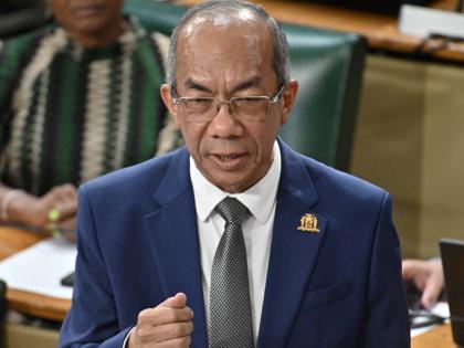 Deputy Prime Minister and Minister of National Security and Peace Dr Horace Chang speaks during a sitting of Parliament at the start of the 2026–27 Sectoral Debate at Gordon House on Duke Street, Kingston, yesterday.