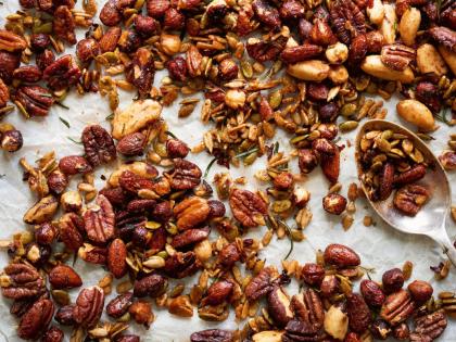 Spiced nuts and seeds from ‘Linda McCartney’s Family Kitchen: Over 90 Plant-based Recipes to Save the Planet and Nourish the Soul’.