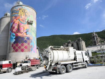 A section of the Caribbean Cement Company Ltd in Kingston. 