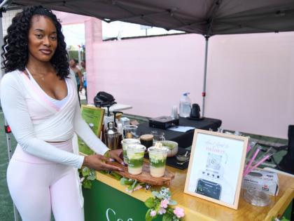 Amel Brown, owner of Cafe Sevaughn, hosted a pop-up at a recent staging of Pilates Under the Lights. 