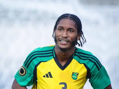 Jamaica U20 player, Jaquan Brown, celebrates scoring a time-added goal against Panama during a Concacaf U20 Championship football game against Panama at the Estadio Universitario BUAP in Puebla, Mexico, yesterday.