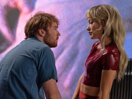 This image released by Magnolia Pictures shows Olivia Wilde (right) and Cooper Hoffman in a scene from ‘I Want Your Sex’.