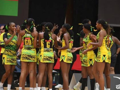 Jamaica’s U21 netballers celebrate.