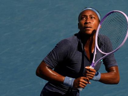 United States’ Coco Gauff eyes a return ball to compatriot Kayla Day during a National Bank Open tennis game in Toronto on Wednesday, August 5, 2026. 