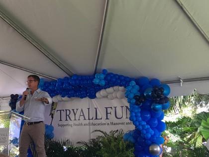 Kenton Jones, the managing director of the Tryall Club, addresses the beneficiaries of the Tryall Fund 2026 Scholarship awards.