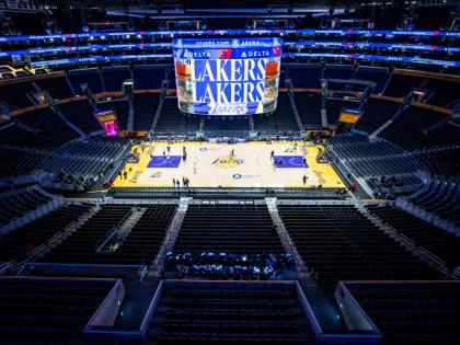 Crypto Arena is viewed before a Los Angeles Lakers NBA basketball game against the Memphis Grizzlies on January 4 in Los Angeles. 